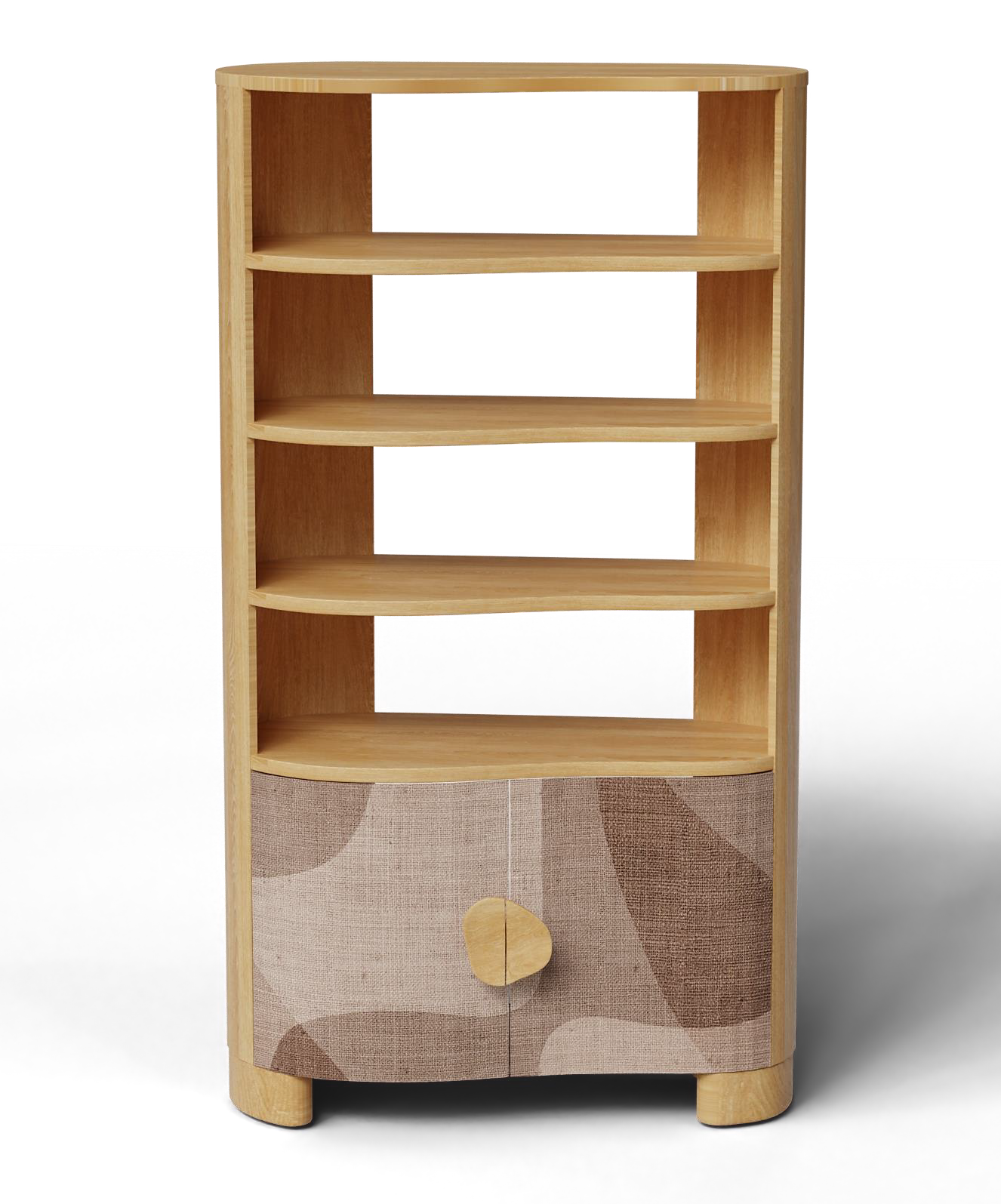 Bookshelf with cloth cabinet